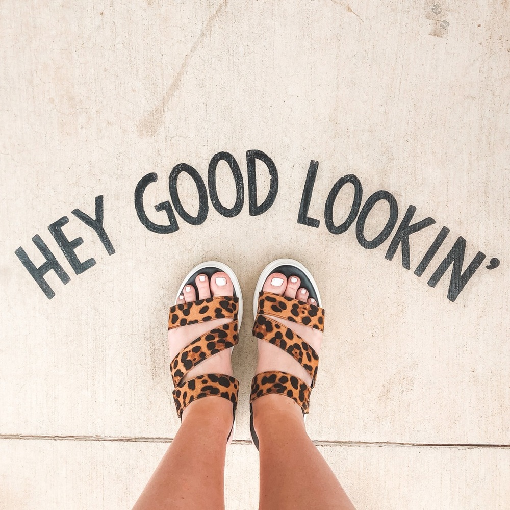 Leopard Platform Sandal